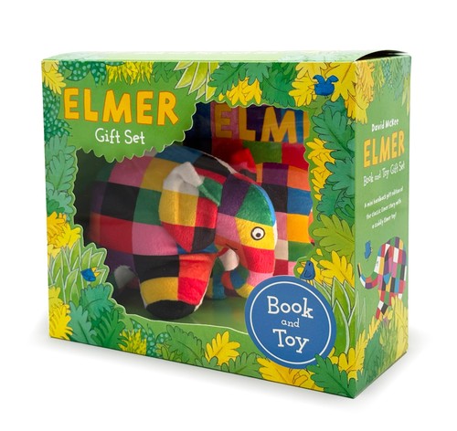 Elmer book and toy - book, set